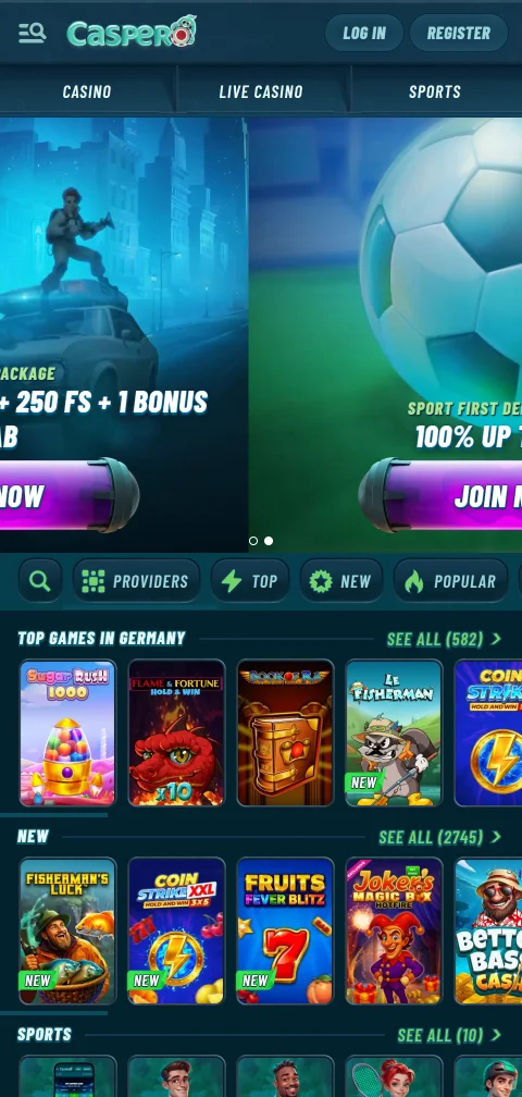 Caspero Casino mobile access and browser play for Canada