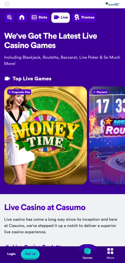Casumo Casino banking options with Interac, MuchBetter and card payments