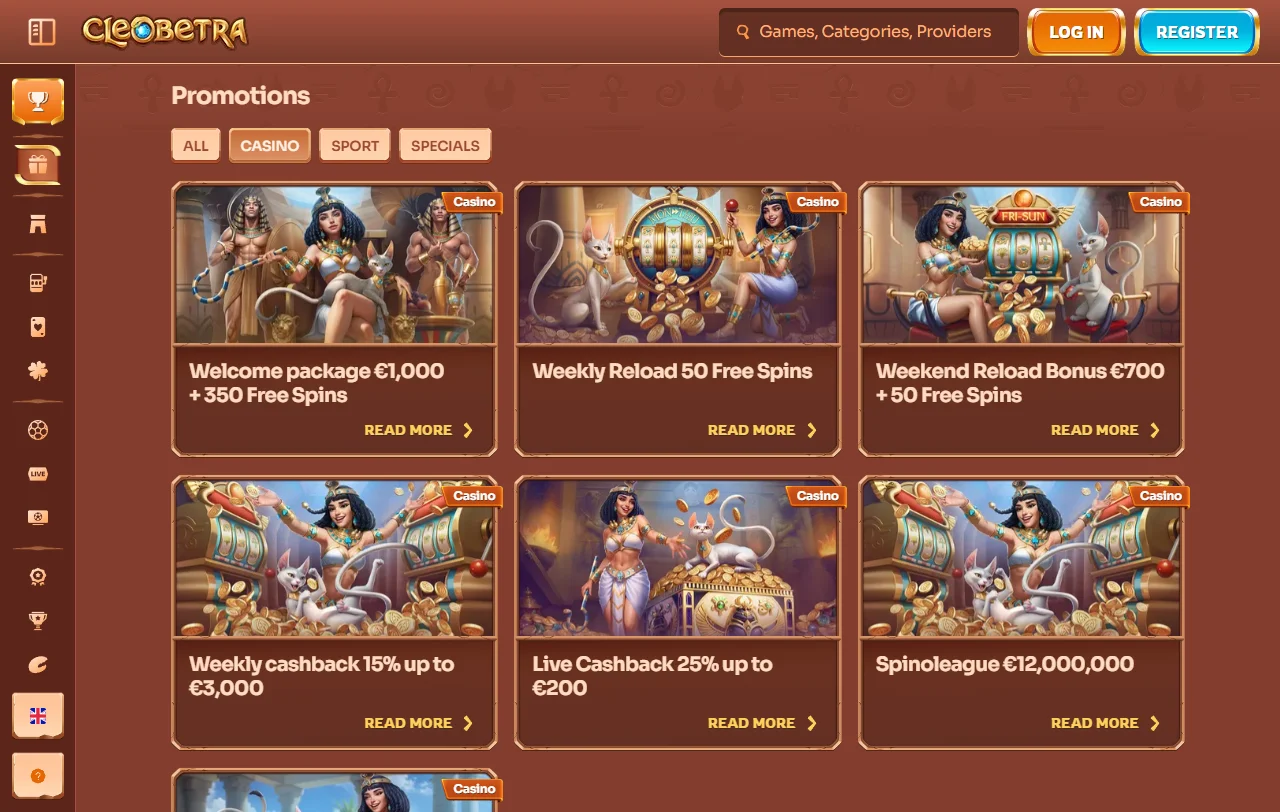 Cleobetra Casino analysis of slots, live tables and software providers