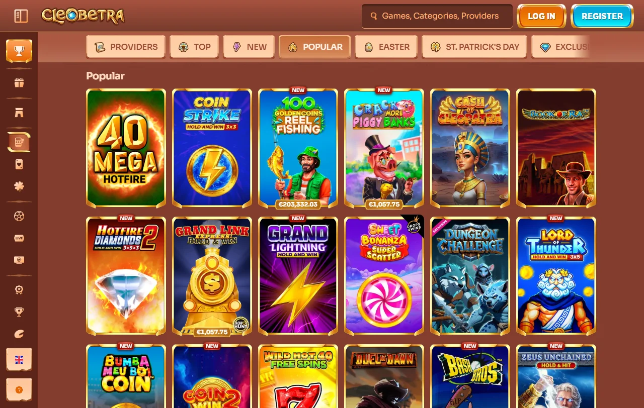 Cleobetra Casino bonus overview with welcome offers and terms