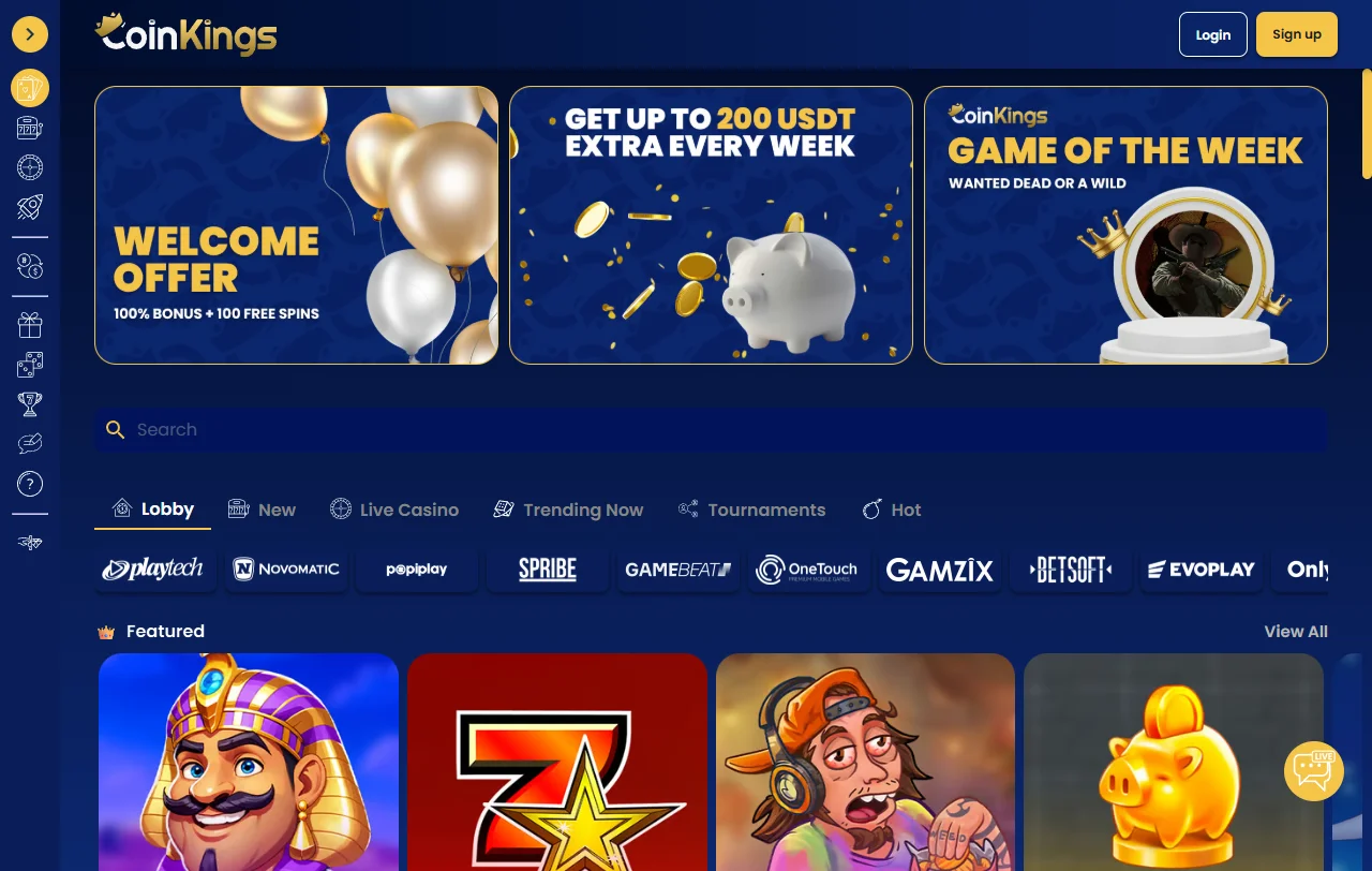 CoinKings Casino review for Canada players with broad game selection