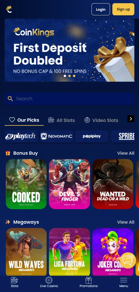 CoinKings Casino deposits and withdrawals with Canadian payment methods