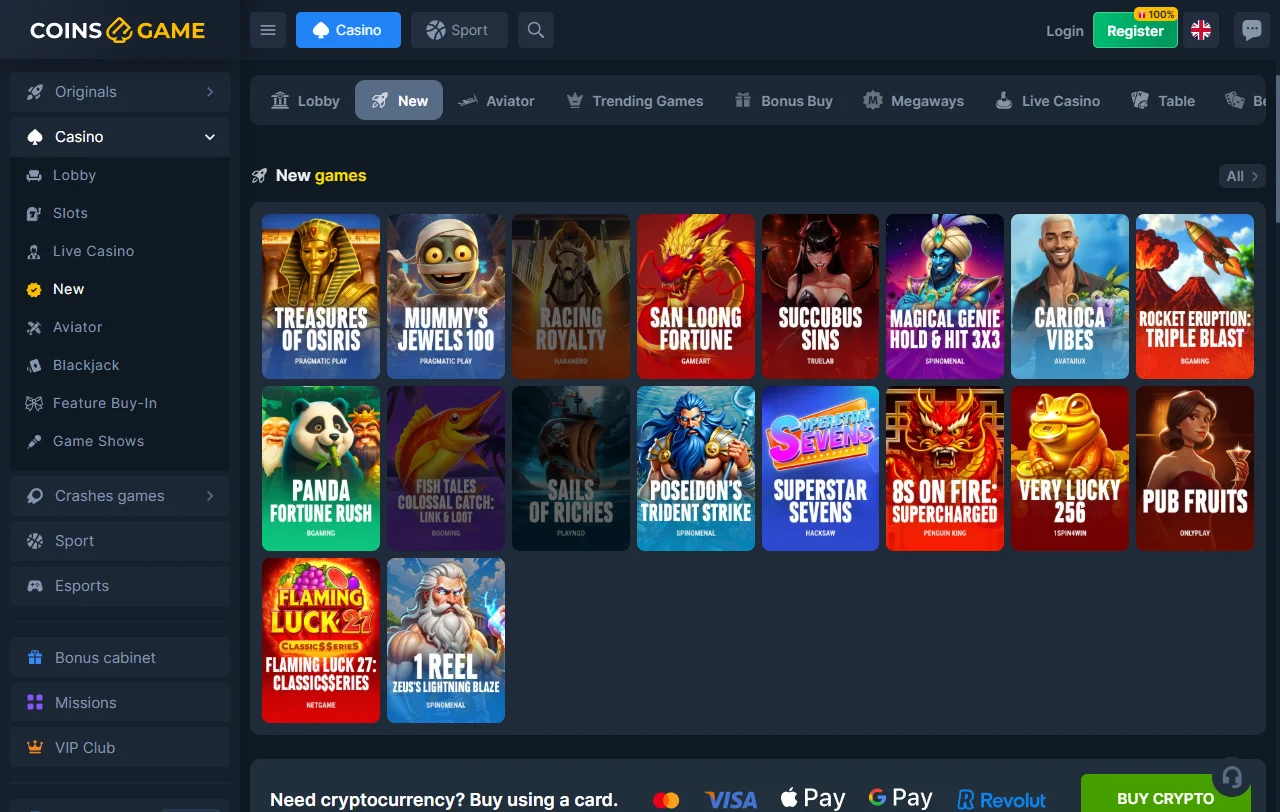 Coins Game Casino games and entertainment overview