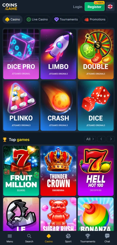 Coins Game Casino deposits withdrawals and payment options