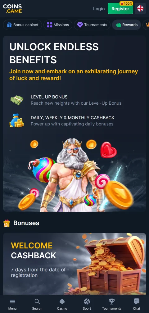 Coins Game Casino security licensing and player protection