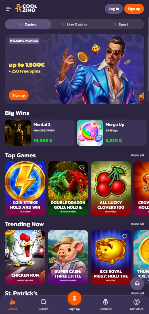 Coolzino Casino mobile access and browser experience for Canada players