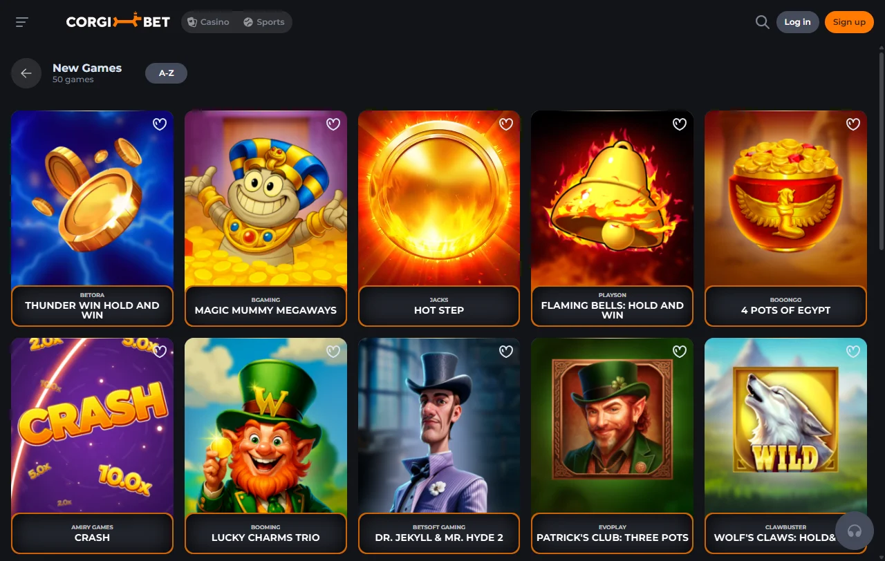 Corgibet Casino analysis of slots, tables, and live dealer options