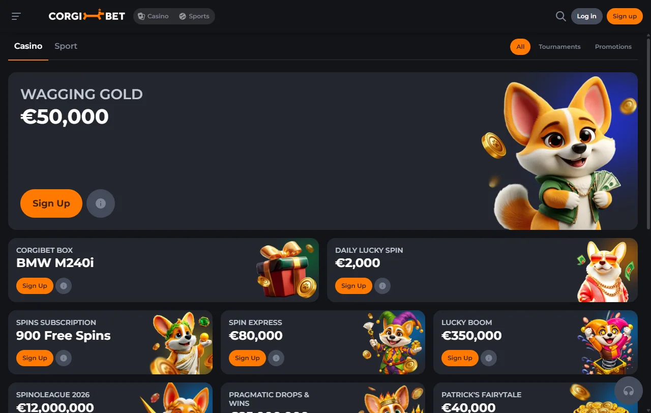 Corgibet Casino overview of bonuses, wagering, and player terms