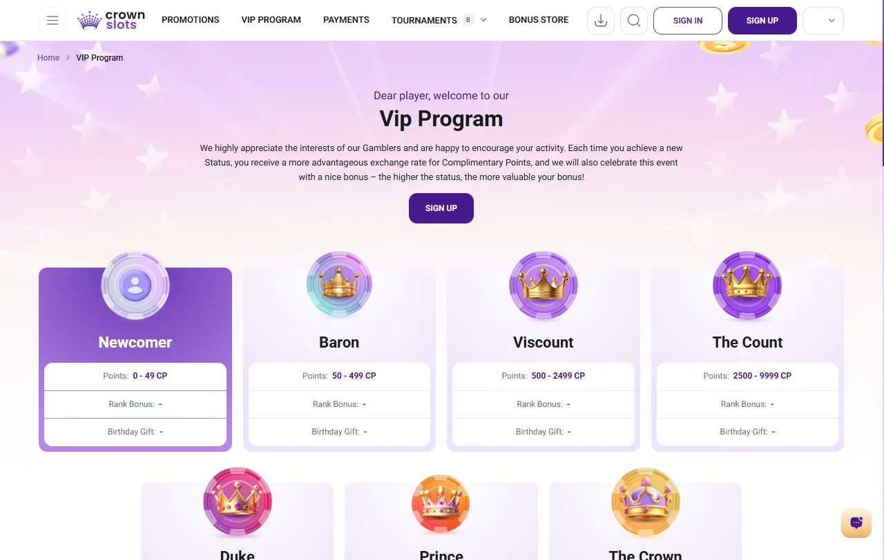 CrownSlots Casino slots library with live dealer options