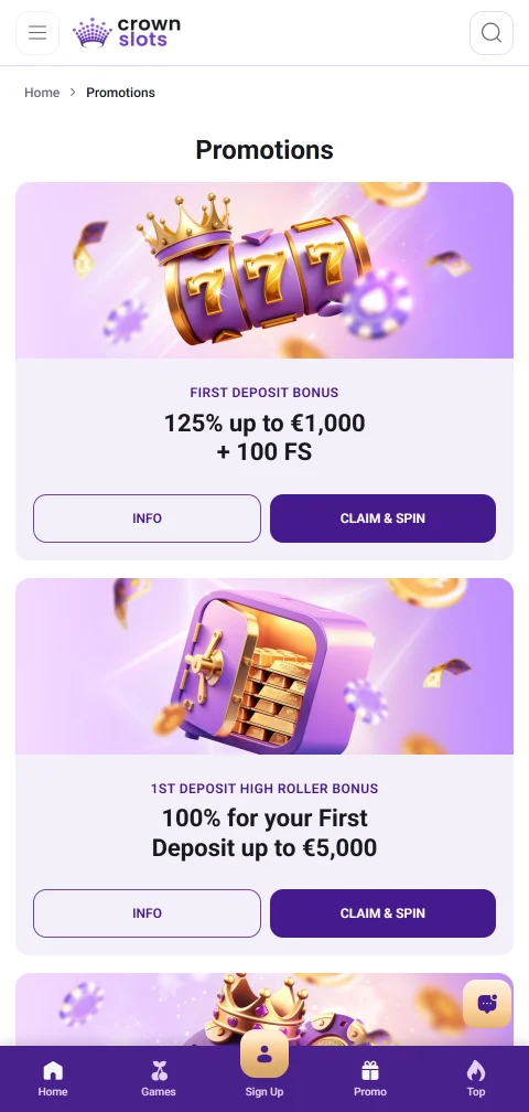 CrownSlots Casino mobile access for smartphone players in Canada