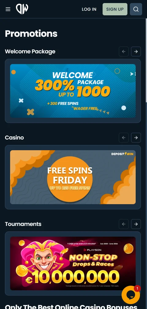 DepositWin Casino deposits, withdrawals, and payment methods for Canada