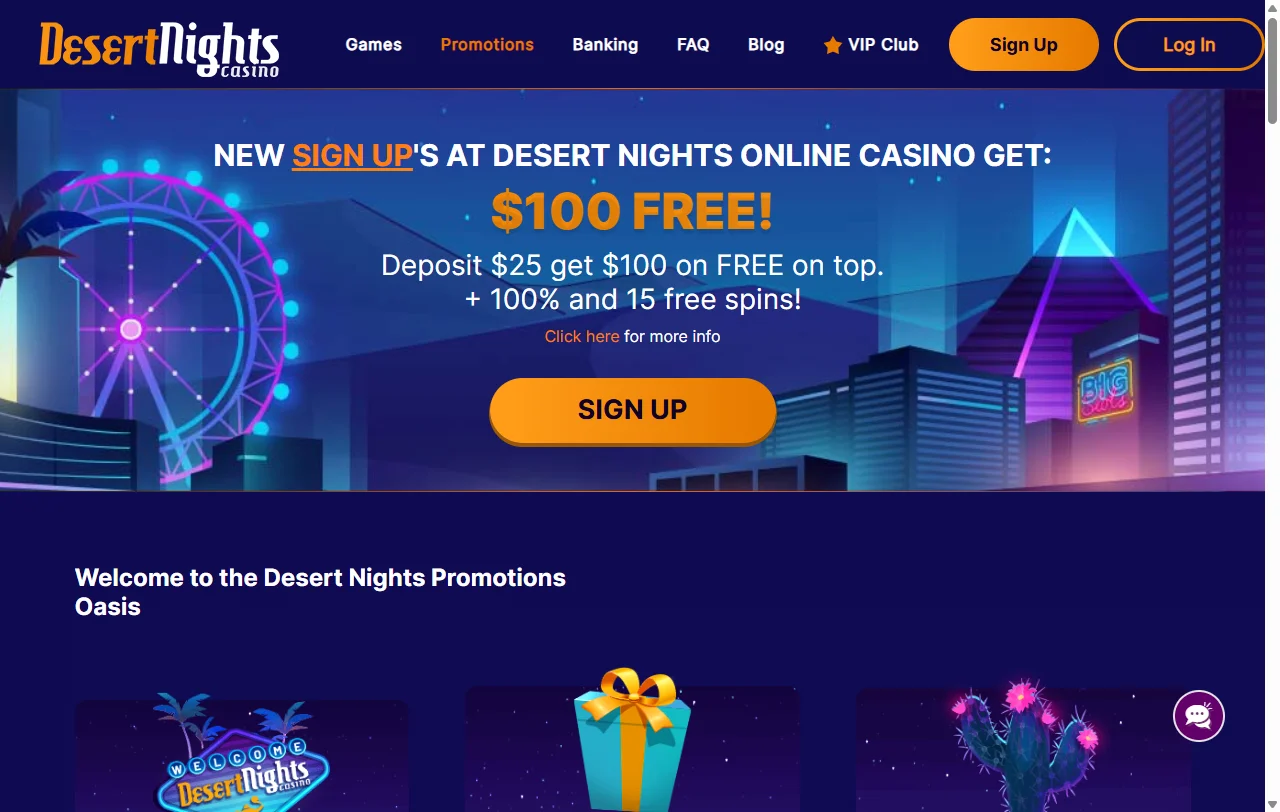 Desert Nights Casino bonus terms and promotions explained