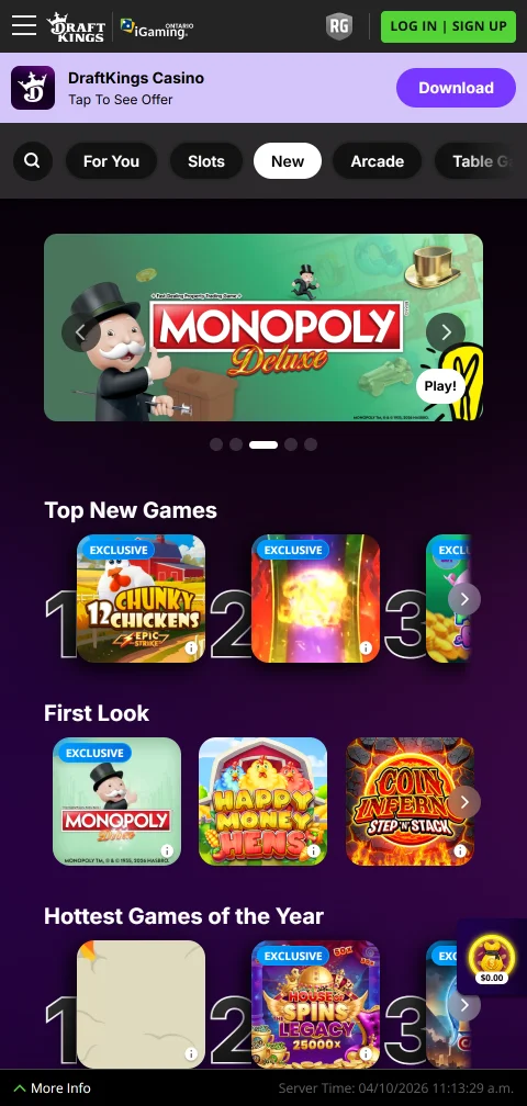 DraftKings Casino deposits, withdrawals and banking options