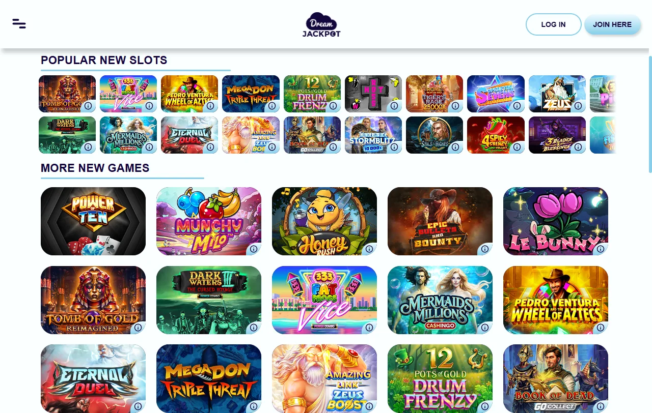 Dream Jackpot Casino bonuses, offers and account terms