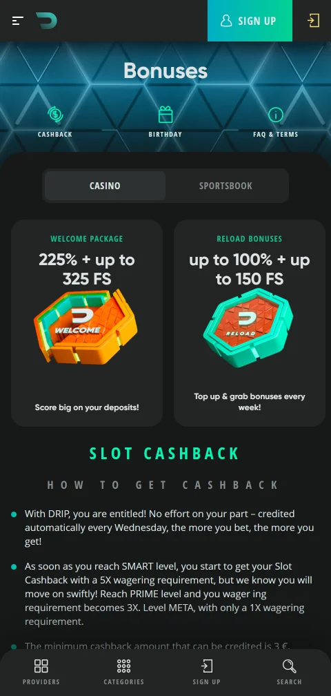 Drip Casino security, licence and player protection overview