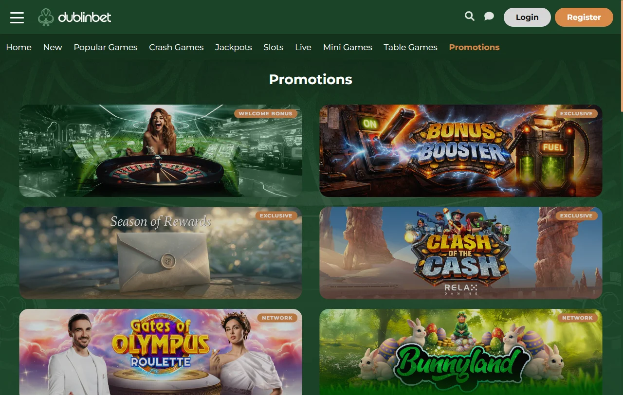 DublinBet Casino bonus terms and promotion structure for new players