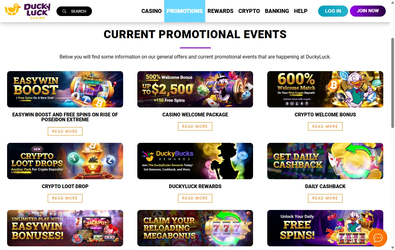 DuckyLuck Casino games and live dealer variety for Canadian readers