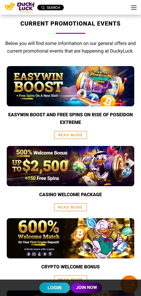 DuckyLuck Casino deposits, withdrawals and cashier options for Canadians