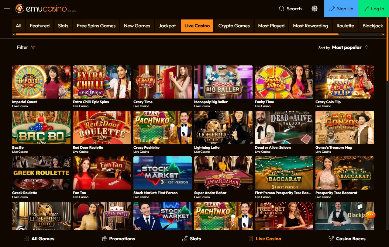 Emu Casino welcome bonus and promotions