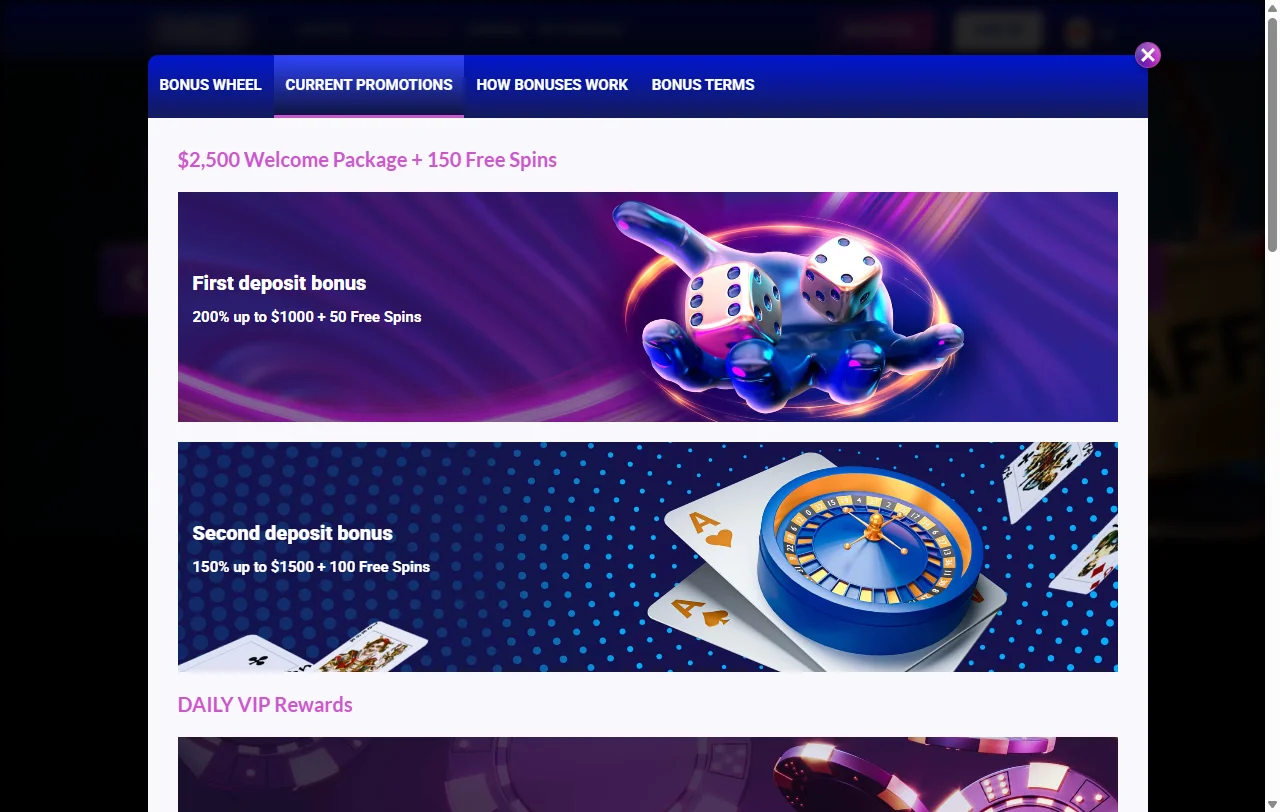 Europe Fortune Casino slots, tables and live dealer selection