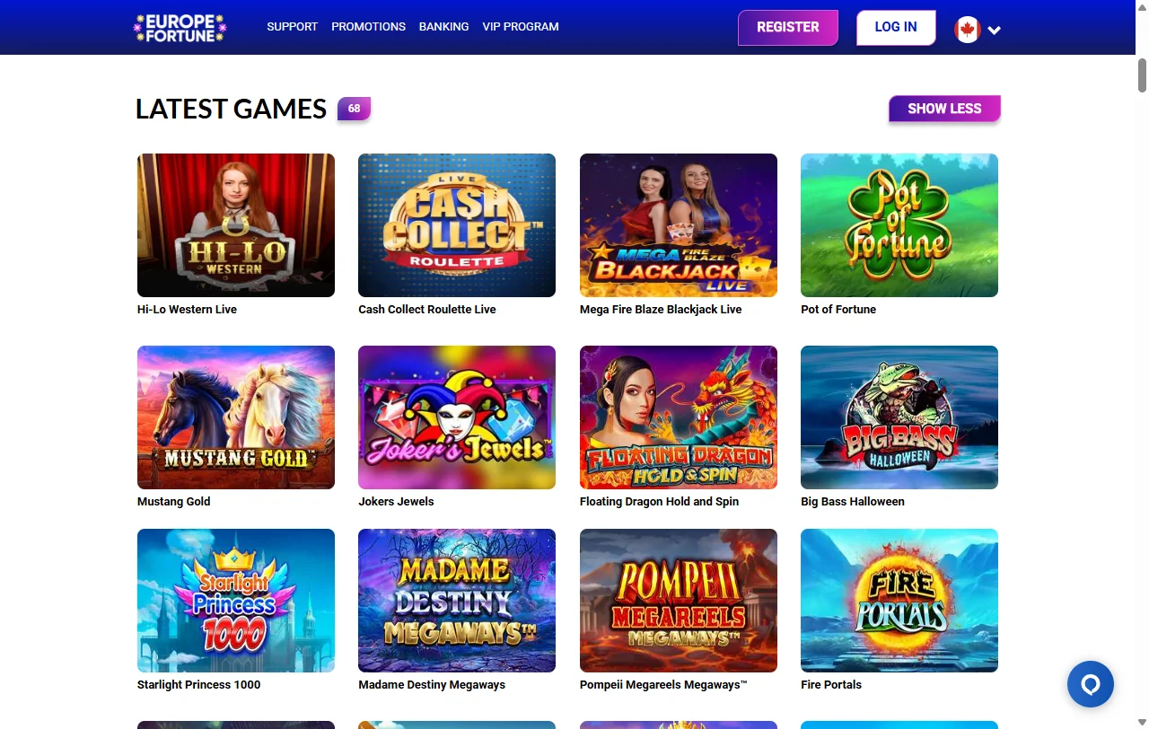 Europe Fortune Casino welcome offers and bonus terms
