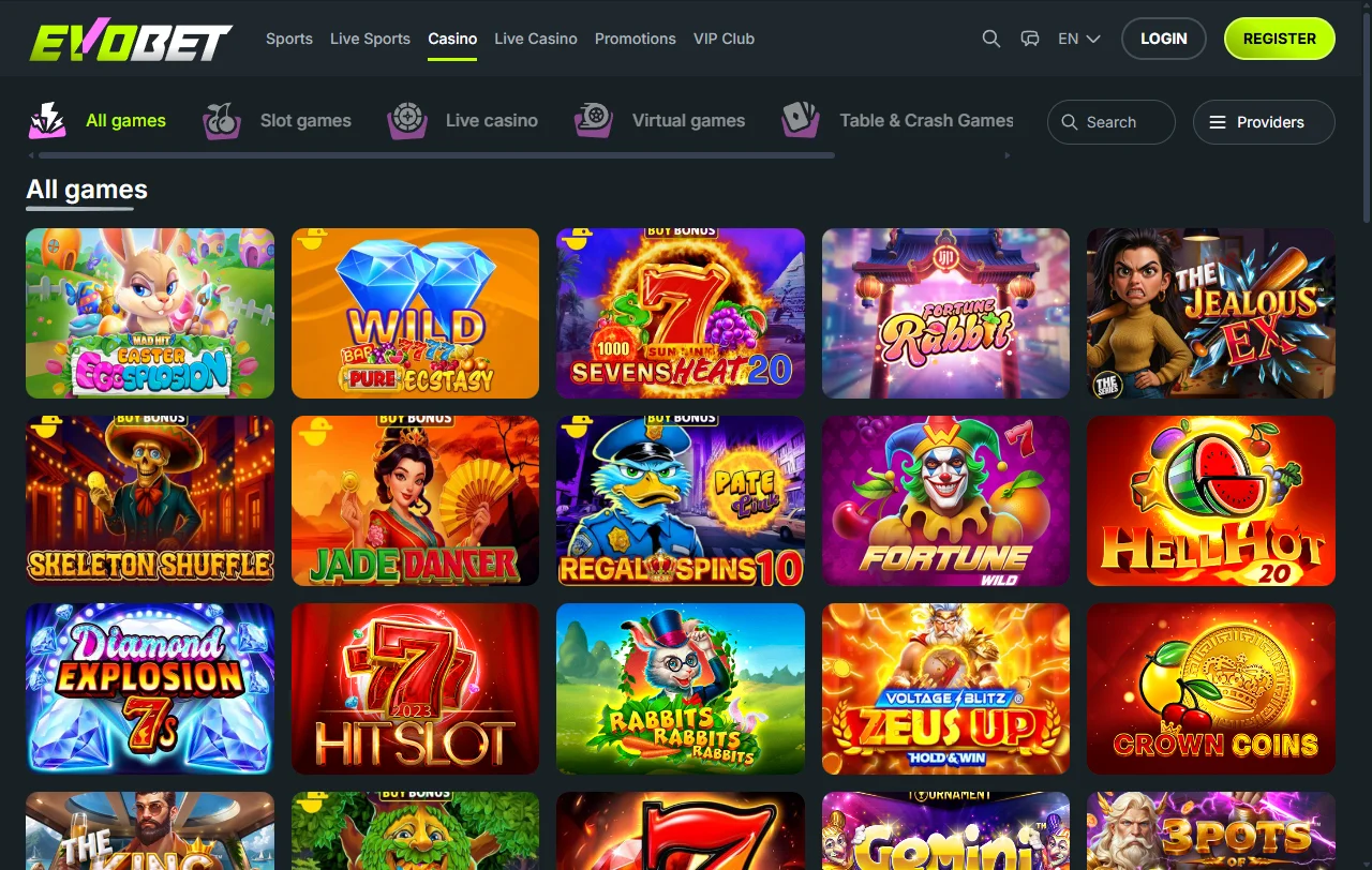 Evobet Casino slots and live games overview for readers