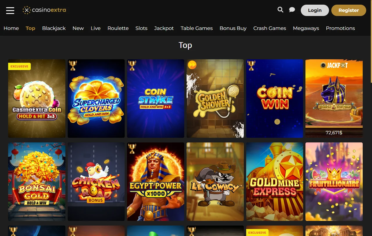 Extra Casino slots and live dealer selection for Canada players