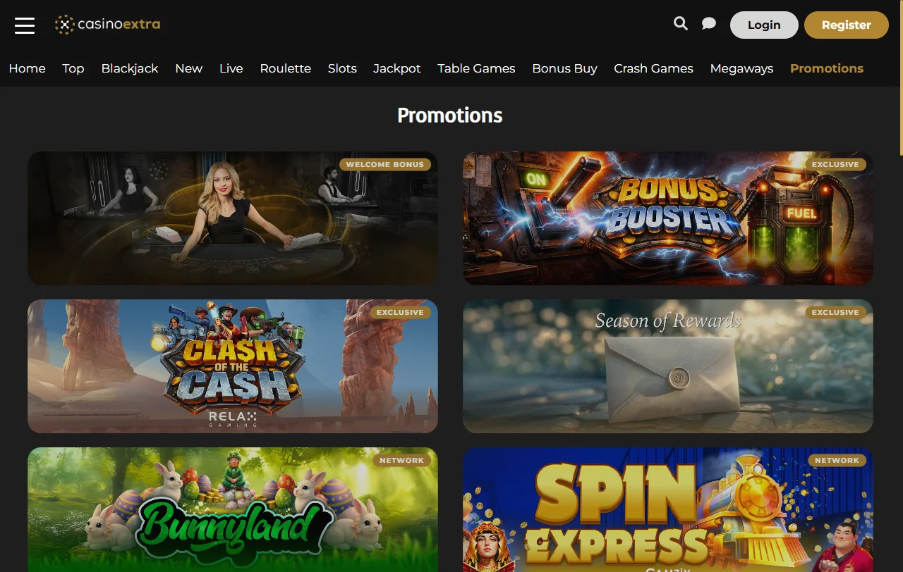 Extra Casino welcome bonus terms and promotional structure explained