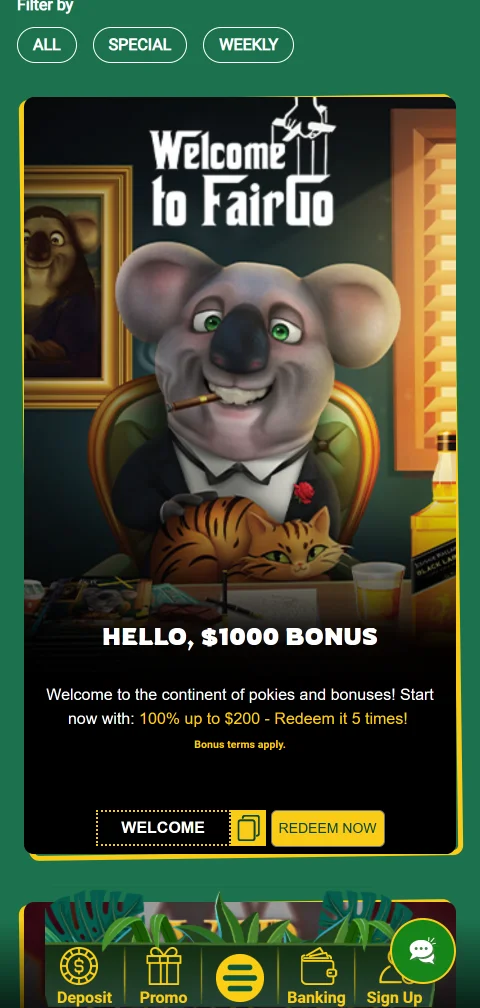 Fair Go Casino deposits, withdrawals, and cashier methods in Canada
