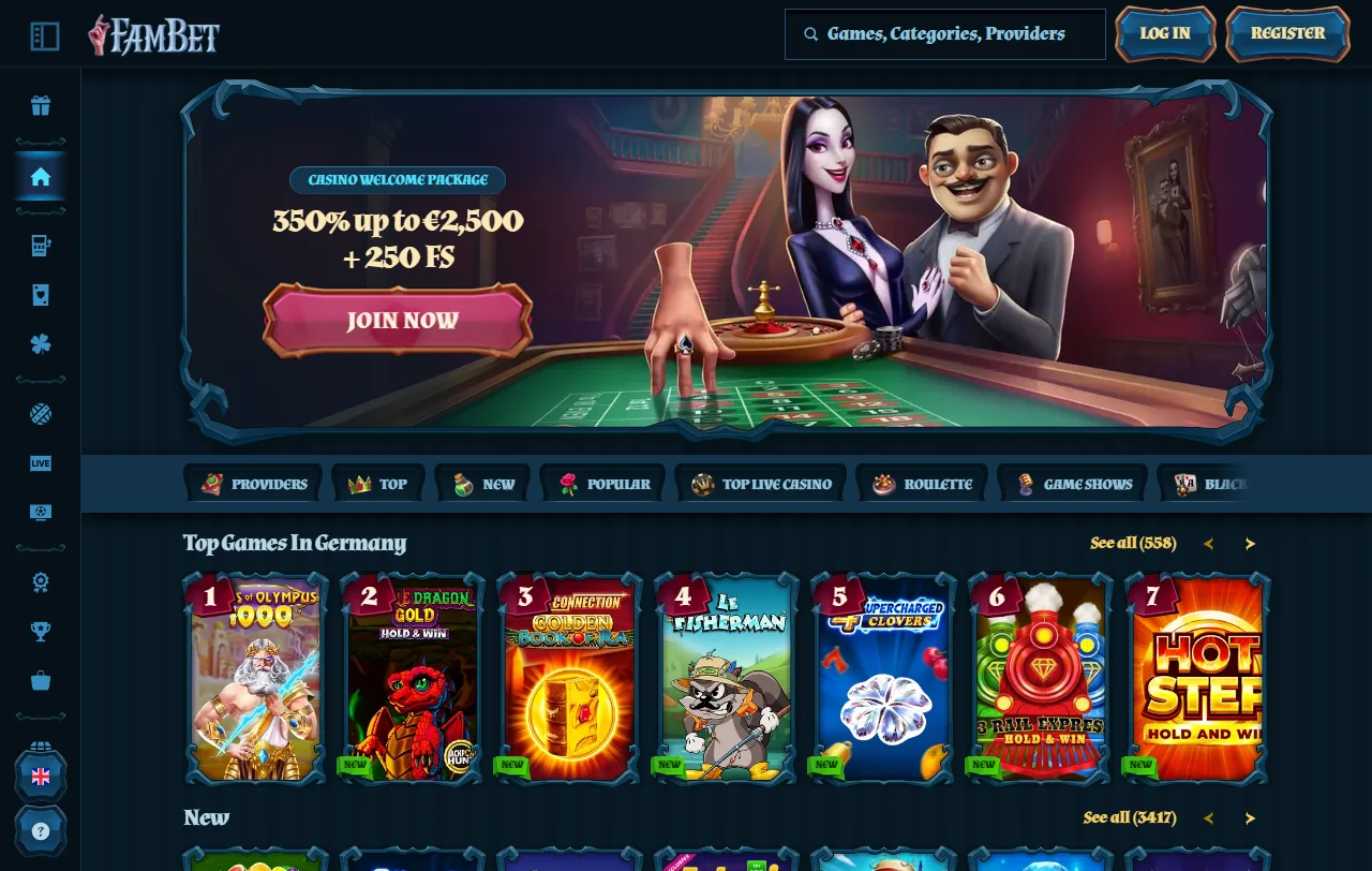 Fambet Casino review covering licensing, payments and game library details