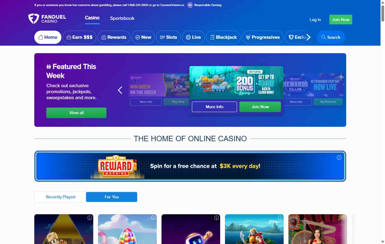 FanDuel Casino games library with slots and live dealer depth