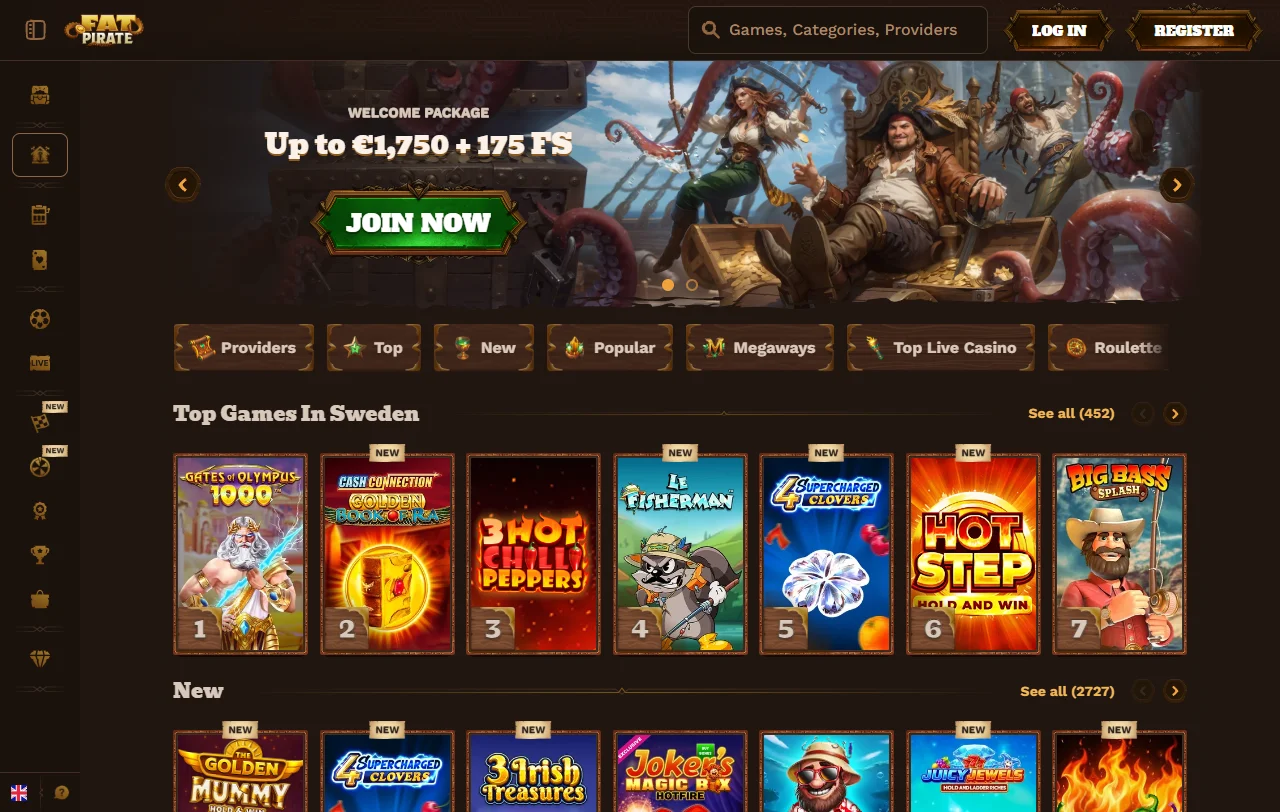 Fat Pirate Casino review with licence, games and banking details