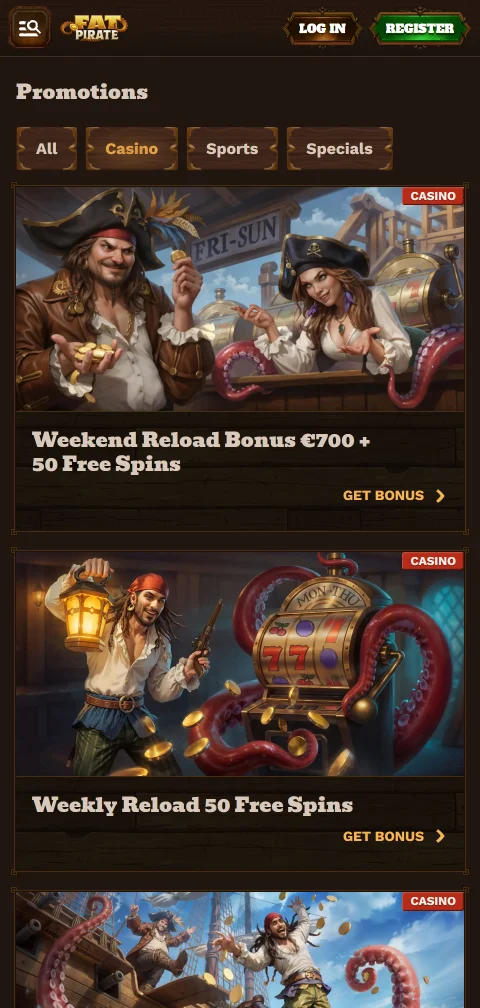 Fat Pirate Casino deposits, withdrawals and payment methods summary