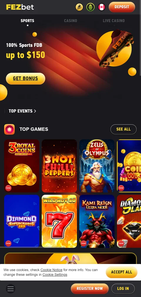 FezBet Casino mobile play on phones and tablets
