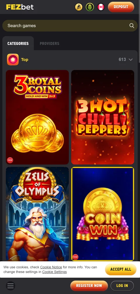 FezBet Casino deposit and withdrawal options for Canada