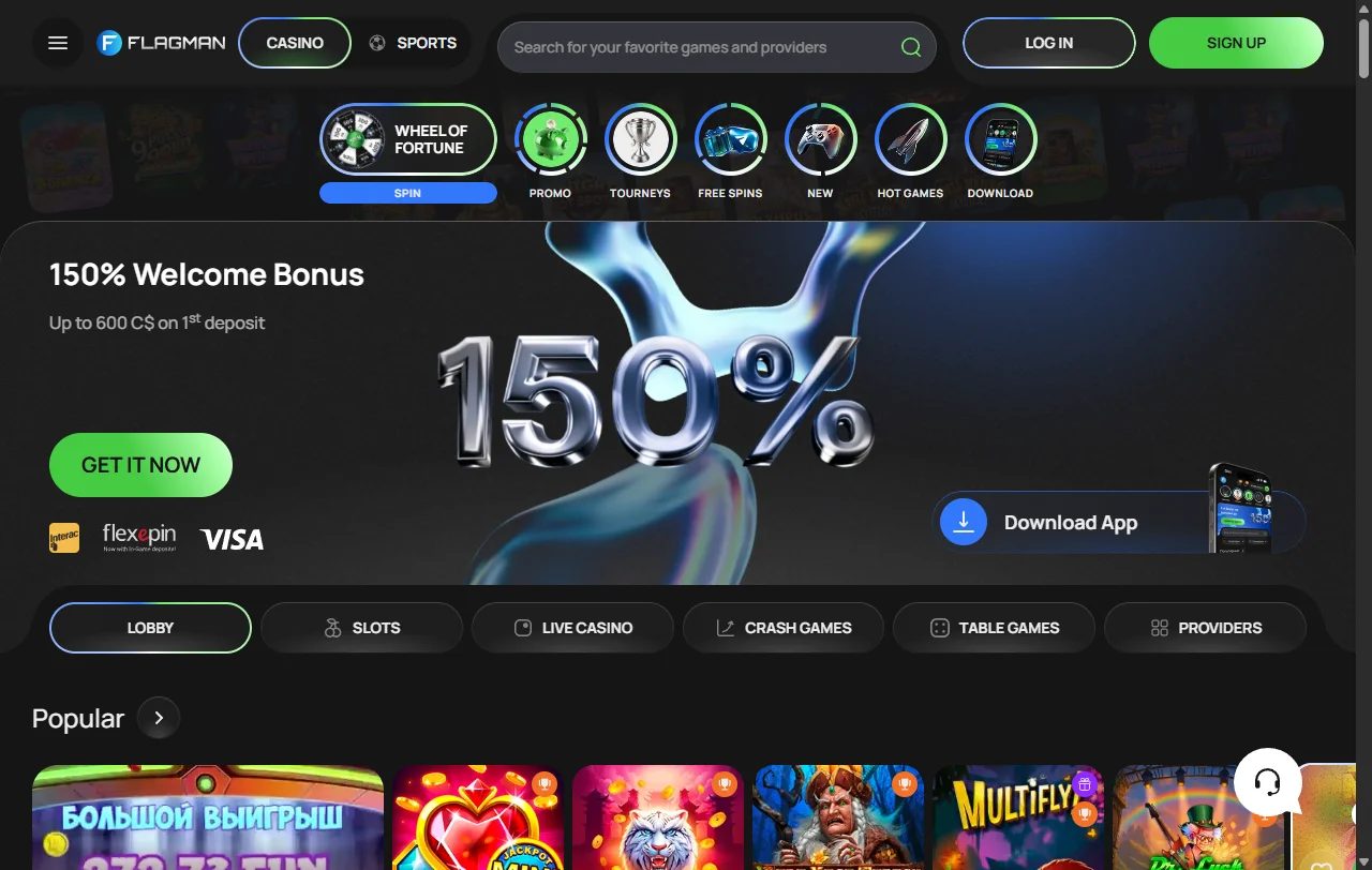 Flagman Casino review overview for Canada players