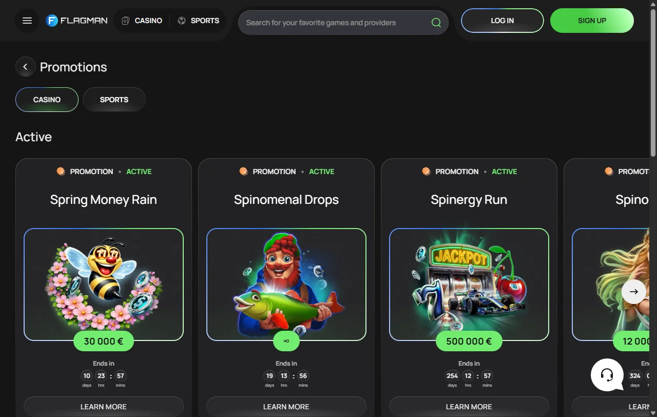 Flagman Casino games and provider selection analysis