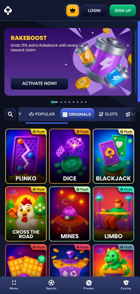 Flush Casino deposits and withdrawals with Interac, cards, and crypto