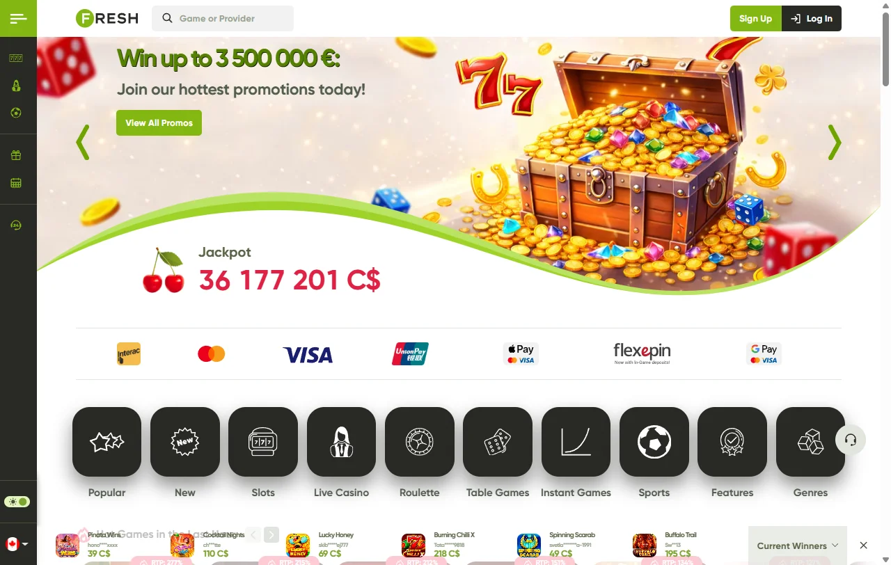 Fresh Casino review covering games, payments, and player support in Canada