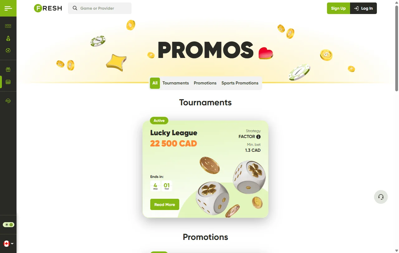 Fresh Casino games and providers overview for Canadian players