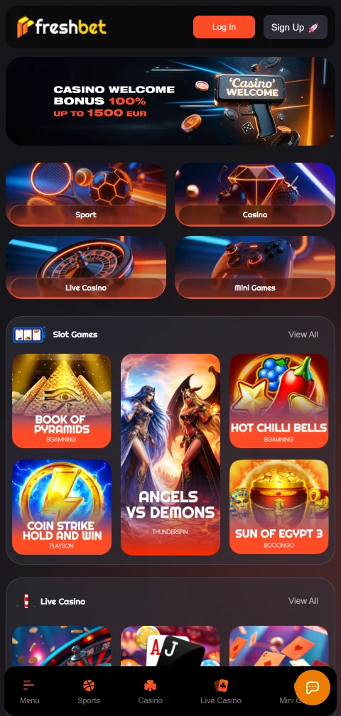 Freshbet Casino mobile access for smartphone players in Canada