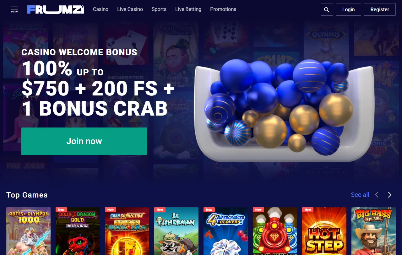 Frumzi Casino complete review and Canada player analysis
