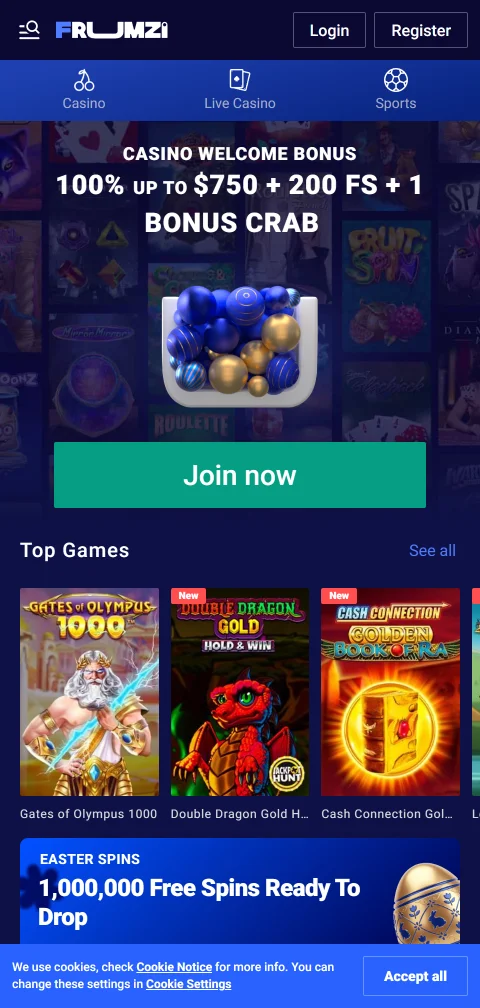 Frumzi Casino mobile access and browser gaming experience