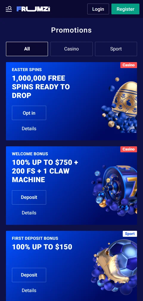 Frumzi Casino security, licence and player protection details