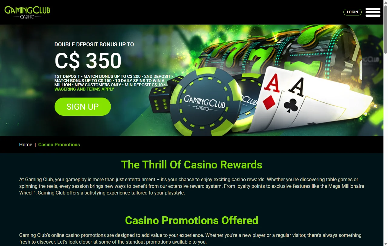 Gaming Club Casino Microgaming games library with slots and live tables