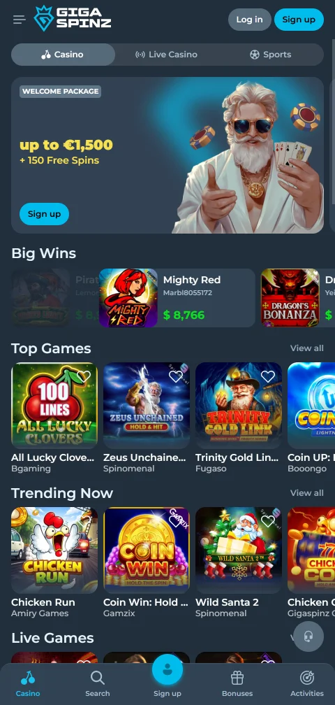 Gigaspinz Casino mobile access overview for browsers and responsive play