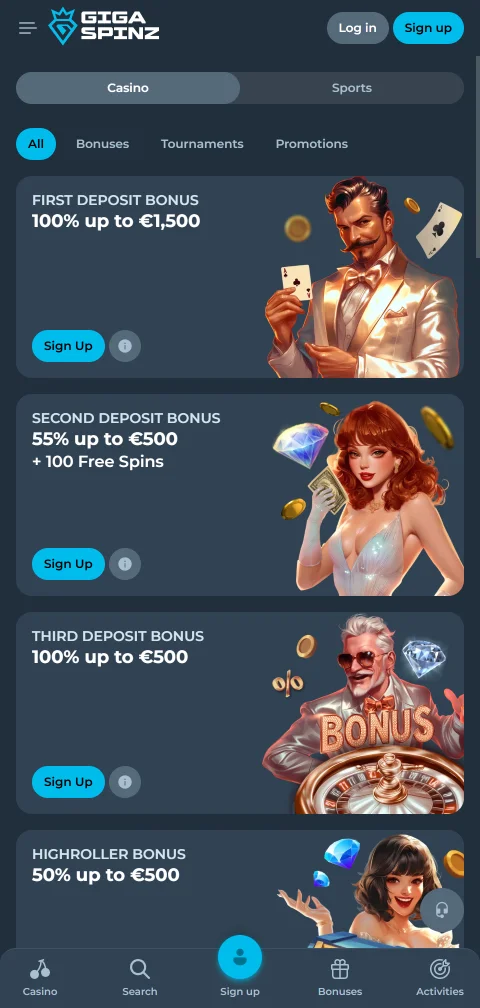 Gigaspinz Casino payment methods analysis covering Interac, cards, and crypto