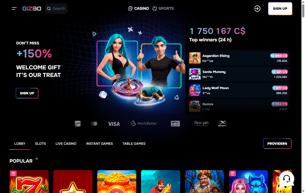 Gizbo Casino review overview for Canada players