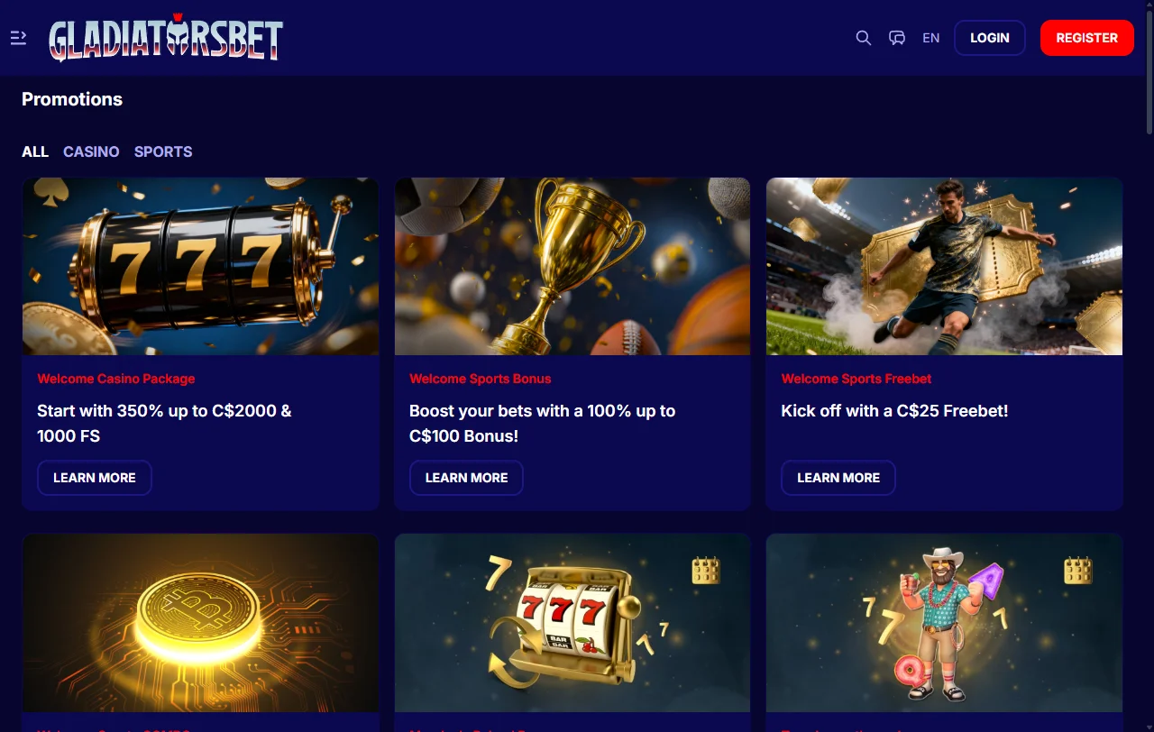 Gladiatorsbet Casino games and software provider overview