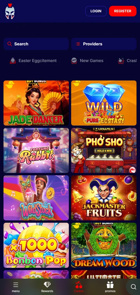 Gladiatorsbet Casino mobile play on iPhone and Android